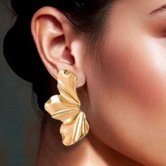 Anthropologie Jewelry - Calla Gold Statement Earrings